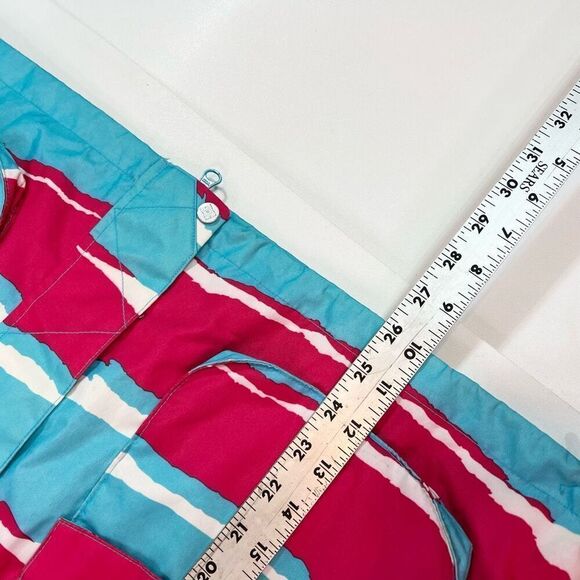 DC Exotex 5000 Ski Jacket Womens Medium Blue & Red Striped Lined Full Zip Hooded - Picture 3 of 12